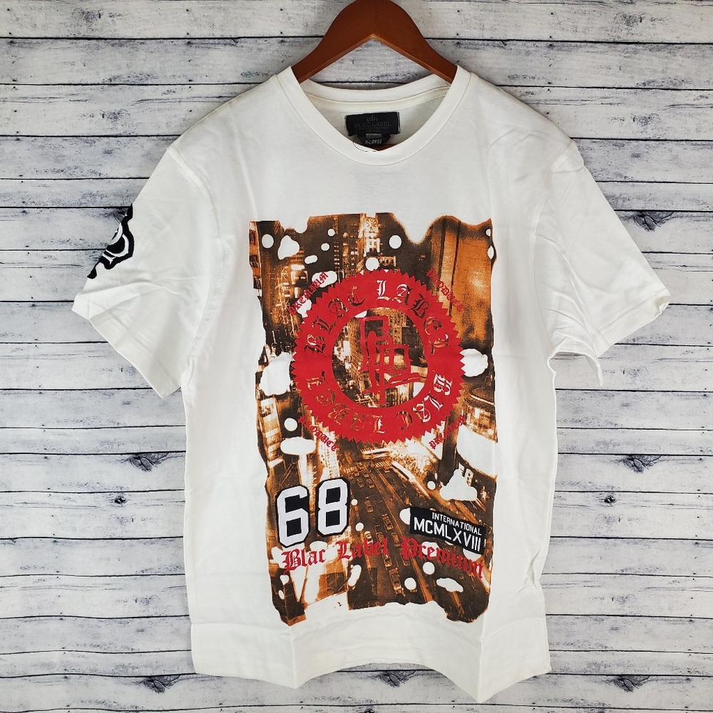 Blac Label Premium White/Copper/Red T-Shirt Sz XL
